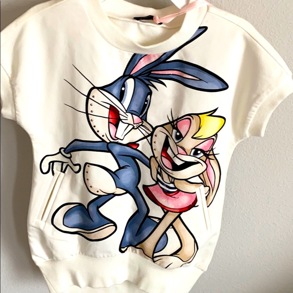 MONNALISA Bugs Bunny Tee with pockets